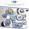 imageSpode Blue Italian 9 Oz Gravy Boat and Saucer Earthenware Sauce Boat with Large Handle Classic Countryside Design Perfect for Gravy Sauces Salad Dressings Dishwasher ampamp Microwave Safe