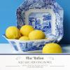 imageSpode Blue Italian 95Inch Serving Bowl  Porcelain Bowl with Blue Patterned Rim Elegant Individual Tableware for Breakfast Soups Salads  Mix ampamp Match with Dinnerware Sets Great for Hosting