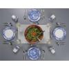 imageSpode Blue Italian Brocato 12 Piece Dinnerware Set  Service for 4 with Earthenware Dinner Plates Salad Plates Mugs  Dishwasher ampamp Microwave Safe Oriental Inspired Tableware