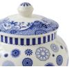imageSpode Blue Italian Brocato Porcelain Ginger Jar  5Inch Decorative Lidded Accent with Imari Border in Classic Blue ampamp White for Traditional ampamp Modern Home Styling  Small Cute Flower Vase