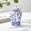 imageSpode Blue Italian Brocato Porcelain Ginger Jar  5Inch Decorative Lidded Accent with Imari Border in Classic Blue ampamp White for Traditional ampamp Modern Home Styling  Small Cute Flower Vase
