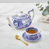 imageSpode Blue Italian Collection Teapot  Tea Infuser  Made of Earthenware  40Ounces25 Pints  Dishwasher and Microwave Safe  Made in England BlueWhite