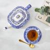 imageSpode Blue Italian Collection Teapot  Tea Infuser  Made of Earthenware  40Ounces25 Pints  Dishwasher and Microwave Safe  Made in England BlueWhite
