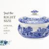 imageSpode Blue Italian Covered Sugar Bowl  9oz Earthenware Dish Vintage Inspired Featuring Scenic Countryside Artwork  Dishwasher Microwave Freezer Safe  Ideal for Afternoon Tea ampamp Brunch