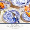 imageSpode Blue Italian Luncheon Plates  Set of 4  9Inch  Made of Earthenware  Dinner Salad and Appetizer Plate  Serving Plate  Dishwasher Safe  Made in England
