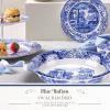 imageSpode Blue Italian Oval Rim Platter  125quot x 875quot Porcelain Serving Platter with Intricate Scroll Border ampamp Countryside Scene  Elegant Tableware for Entertaining Dining Displays Gifting
