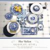 imageSpode Blue Italian Salad Plate Set of 4725 Fine Earthenware with Oriental Design Dishwasher Microwave Freezer Safe Classic Blue ampamp White Dinnerware  Made in England
