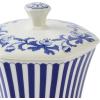 imageSpode Blue Italian Steccato Vase 52Inch Porcelain Hexagonal Accent with Stripe ampamp Floral Scroll  Classic Blue ampamp White for Contemporary Mediterranean Home Decor Ideal for Living Dining Room