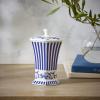 imageSpode Blue Italian Steccato Vase 52Inch Porcelain Hexagonal Accent with Stripe ampamp Floral Scroll  Classic Blue ampamp White for Contemporary Mediterranean Home Decor Ideal for Living Dining Room