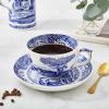 imageSpode Blue Italian Teacup and Saucer 20ounce Capacity Jumbo Tea Set Coffee Mug Cup for Tea Lattes Espressos and Hot Beverages  Blue ampampWhite