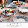 imageSpode Steccato Bold Side Plate  Striped Earthenware Appetizer Plate  Made in England  Perfect for Starters Sides and Desserts  Microwave and Dishwasher Safe  Cobalt Blue 7inch 1810020