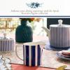 imageSpode Steccato Milk Jug 10oz  Earthenware Drink Pitcher with Bold Blue Stripes for Coffee Bar Essentials Creamer Salad Dressing Juice or Tabletop Serving Accessories  Made in England