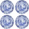 imageSpode Blue Italian 105Inch Porcelain Dining Plates  Set of 4 Classic Round Dishes with EasternInspired Border  Elegant Blue ampamp White Tableware Gift for Everyday Meals ampamp HostingBlue Italian