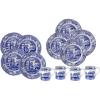 imageSpode Blue Italian 12 Piece Dinnerware Set  Earthenware Plates ampamp Mugs Featuring Italian Countryside Scenes  Microwave Safe Tableware Set for 4  Dishwasher ampamp Oven Safe Dining Set