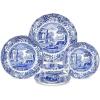 imageSpode Blue Italian 5Piece Place Setting  Dinner Plate Salad Plate Bread ampamp Butter Plate Teacup and Saucer  Dishwasher Safe  Made in England from Fine Earthenware