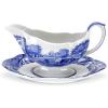 imageSpode Blue Italian 9 Oz Gravy Boat and Saucer Earthenware Sauce Boat with Large Handle Classic Countryside Design Perfect for Gravy Sauces Salad Dressings Dishwasher ampamp Microwave Safe
