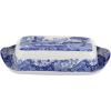 imageSpode Blue Italian Butter Dish with Lid Porcelain Covered Butter Keeper 8 Inches Dishwasher Safe BlueWhiteSingle