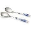 imageSpode Blue Italian Salad Servers Set  10 Inch Spoon ampamp Fork Serving Utensils Duo with Porcelain Handles and Stainless Steel HeadBlue  White