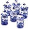 imageSpode Blue Italian Set of 6 Spice Jars Fillable Containers for Mixed Herbs Parsley Peppercorn Cinnamon Rosemary Basil