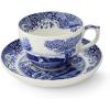 imageSpode Blue Italian Teacup and Saucer 20ounce Capacity Jumbo Tea Set Coffee Mug Cup for Tea Lattes Espressos and Hot Beverages  Blue ampampWhite