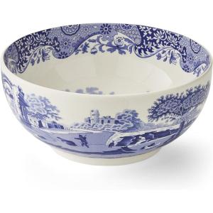 imageSpode Blue Italian 1075Inch Deep Round Bowl  Decorative Earthenware Serving Bowl with Blue Countryside Design  Elegant Accent Tableware for Salads Fruit Sides in Classic Dinnerware Style