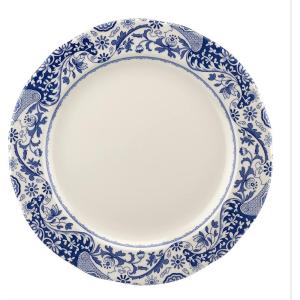 imageSpode Blue Italian Brocato 12Inch Decorative Dining Tray  Porcelain Underplate with Refined Border Design  Elegant Blue ampamp White Serving Accent for Table Settings Displays Parties