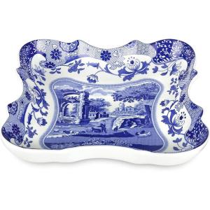 imageSpode Blue Italian Devonia Tray  75 Inch Porcelain Decorative Serving Tray  Shallow Serving Bowl for Salad Pasta Fruit Appetizers Snacks  Elegant Gift Tableware for Hostess75 inch