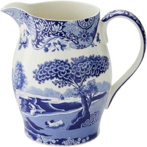 imageSpode Blue Italian Pitcher  35 Pint Capacity  Home Dcor for Mantel or Centerpiece  Use as a Water Jug or Flower Vase  Made of Fine Porcelain  Dishwasher Safe