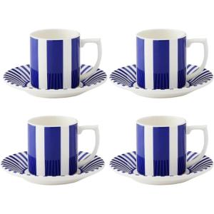imageSpode Bold Steccato 3oz Espresso Cup ampamp Saucer Set  Decorative Striped Design  Elegant Hot Beverage Demitasse for Coffee  Brunch Table Drinkware  Collectors Earthenware Set