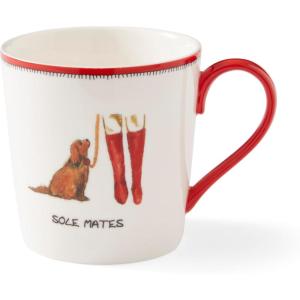 imageSpode Kit Kemp 12oz Doodle Mug  Sole Mates Unique Doodle Pattern  Fine China  Dishwasher Safe  For Coffee and Tea  Ideal Celebration Gift  Home or Office UseRed