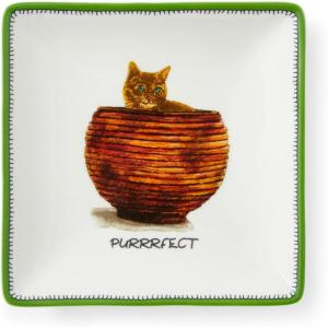 imageSpode Kit Kemp 45quot Doodles Trinket Tray  Purrrfect Tagline  Fine China  Dishwasher Safe  Ideal for Jewelry Keys and Coins  Home Entertainment and Gathering Use