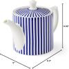 imageSpode Steccato 37 oz Ceramic Teapot Blue Stripe Accent  Microwave ampamp Dishwasher Safe Teaware for Hosting Brunch Serving Afternoon Tea or Enjoying a Cozy AtHome Tea Ritual