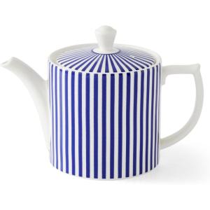 imageSpode Steccato 37 oz Ceramic Teapot Blue Stripe Accent  Microwave ampamp Dishwasher Safe Teaware for Hosting Brunch Serving Afternoon Tea or Enjoying a Cozy AtHome Tea Ritual