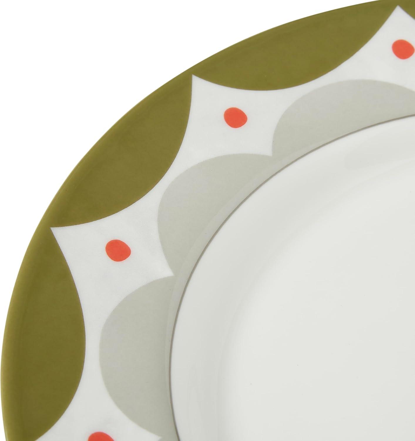 imageSpode Kit Kemp 11quot Geo Dinner Plate  Geometric Abstract Design  Stylish Table Setting  Porcelain  Dishwasher and Microwave Safe  Ideal for Pasta Meat Vegetables  Home ampamp Gathering Use