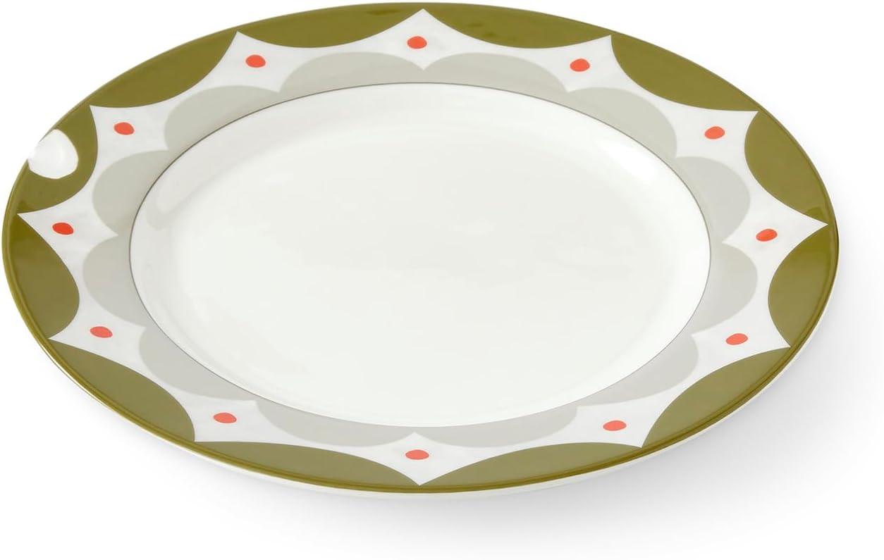 imageSpode Kit Kemp 11quot Geo Dinner Plate  Geometric Abstract Design  Stylish Table Setting  Porcelain  Dishwasher and Microwave Safe  Ideal for Pasta Meat Vegetables  Home ampamp Gathering Use