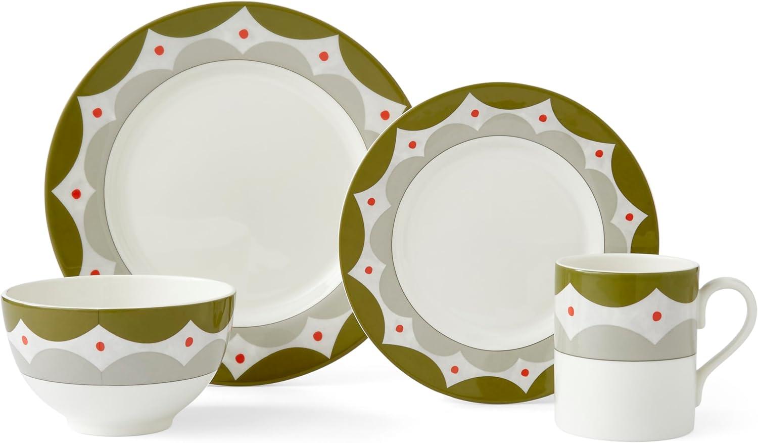 imageSpode Kit Kemp 11quot Geo Dinner Plate  Geometric Abstract Design  Stylish Table Setting  Porcelain  Dishwasher and Microwave Safe  Ideal for Pasta Meat Vegetables  Home ampamp Gathering Use