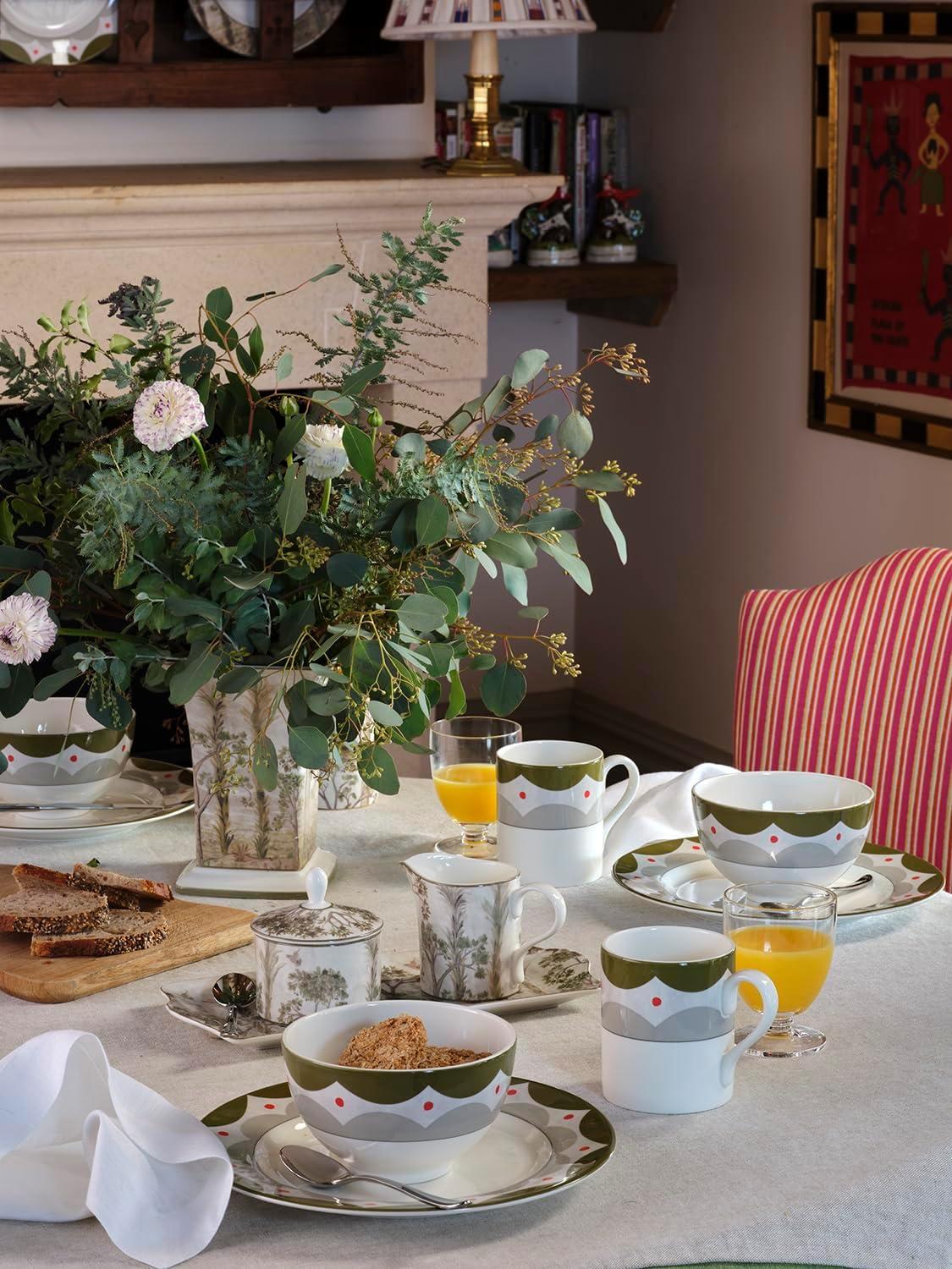 imageSpode Kit Kemp 6quot Geo Bowl  Geometric Abstract Design  Porcelain  Dishwasher and Microwave Safe  Ideal for Pasta Cereal Soup and Rice  Home ampamp Gathering Use