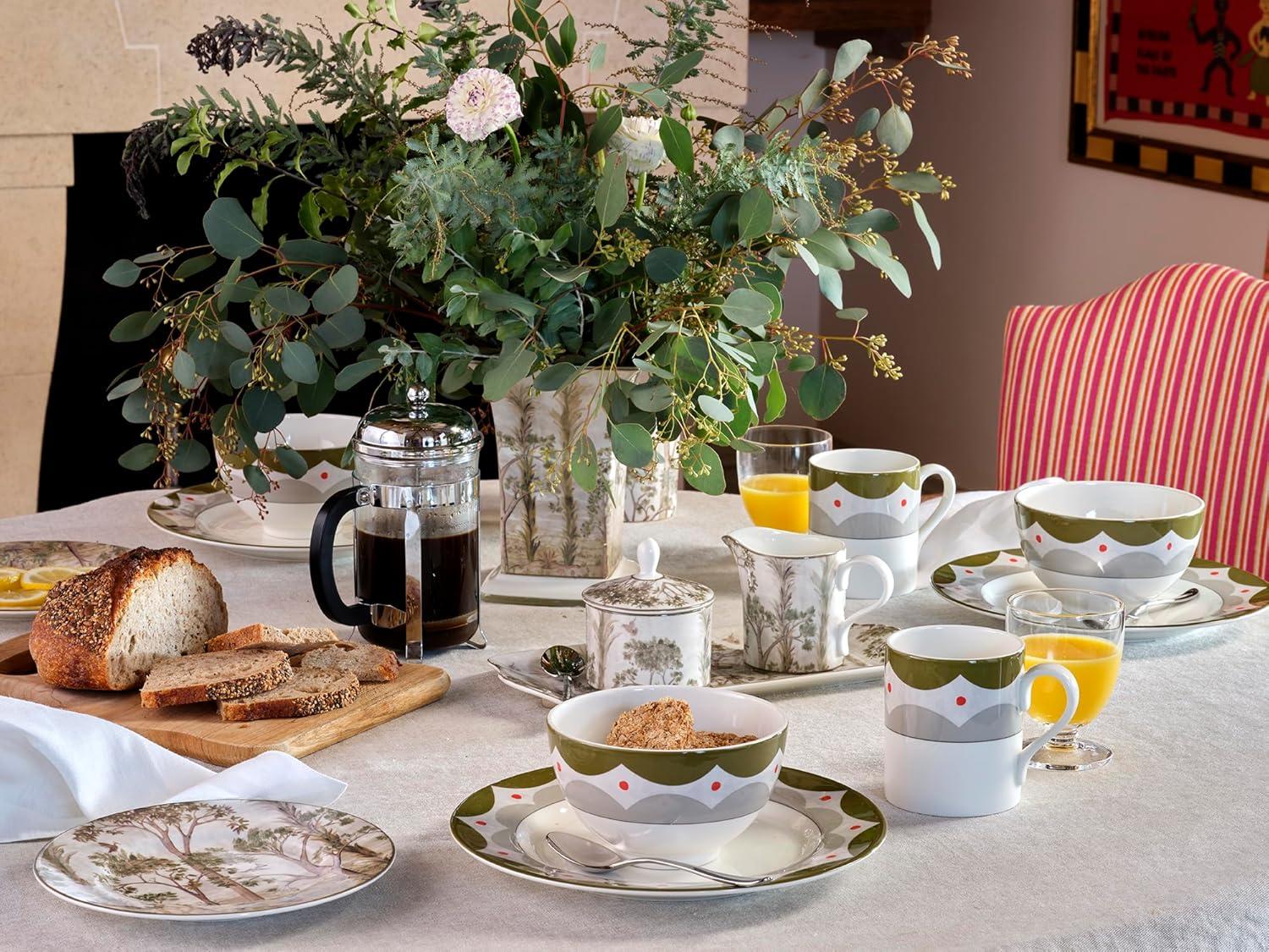 imageSpode Kit Kemp 6quot Geo Bowl  Geometric Abstract Design  Porcelain  Dishwasher and Microwave Safe  Ideal for Pasta Cereal Soup and Rice  Home ampamp Gathering Use