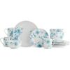 imageSpode Vintage Denim 16 Piece Dish Set Made of Fine Porcelain Blue and White Service for 4 Dishwasher and Microwave Safe