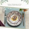 imageSpode Woodland 3Piece Thanksgiving Dinnerware Set  Porcelain Plates ampamp Bowl Fall Dinnerware Collection  Microwave ampamp Dishwasher Safe  Elegant Autumn Tableware