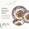 imageSpode Woodland 3Piece Thanksgiving Dinnerware Set  Porcelain Plates ampamp Bowl Fall Dinnerware Collection  Microwave ampamp Dishwasher Safe  Elegant Autumn Tableware