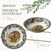 imageSpode Woodland 3Piece Thanksgiving Dinnerware Set  Porcelain Plates ampamp Bowl Fall Dinnerware Collection  Microwave ampamp Dishwasher Safe  Elegant Autumn Tableware