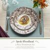 imageSpode Woodland 3Piece Thanksgiving Dinnerware Set  Porcelain Plates ampamp Bowl Fall Dinnerware Collection  Microwave ampamp Dishwasher Safe  Elegant Autumn Tableware