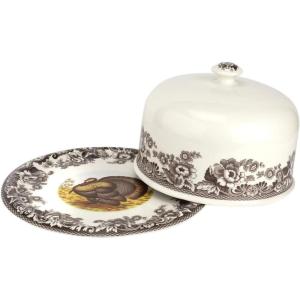 imageSpode Woodland 2Piece Turkey Dome Serving Platter  250th Anniversary Edition 115 Inch Porcelain Plate with Dome Cover  Microwave Freezer Oven ampamp Dishwasher Safe Gift Boxed