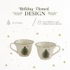imageSpode Christmas Tree Punch Cups  Set of 2 Holiday Mugs for Espresso Tea Coffee  8 Oz Porcelain Cups with Scalloped Rim Christmas Design  Microwave ampamp Dishwasher Safe