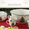 imageSpode Christmas Tree Punch Cups  Set of 2 Holiday Mugs for Espresso Tea Coffee  8 Oz Porcelain Cups with Scalloped Rim Christmas Design  Microwave ampamp Dishwasher Safe