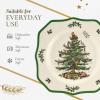 imageSpode Christmas Tree Scalloped Dinner Plate  HolidayThemed Stoneware Large Plate  105 Inch Christmas Dinner Dish Featuring Colorful Gifts ampamp Mistletoe Accents  Dishwasher ampamp Microwave SafeTraditional