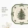 imageSpode Christmas Tree Scalloped Dinner Plate  HolidayThemed Stoneware Large Plate  105 Inch Christmas Dinner Dish Featuring Colorful Gifts ampamp Mistletoe Accents  Dishwasher ampamp Microwave SafeSalad Plate