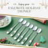 imageSpode Christmas Tree Teaspoons  Set of 6 Holiday Silverware for Desserts and Beverages Stainless Steel Flatware with Porcelain Handles 6Inch Festive Dessert Spoons GiftBoxedChristmas Tree Tea Spoon