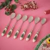 imageSpode Christmas Tree Teaspoons  Set of 6 Holiday Silverware for Desserts and Beverages Stainless Steel Flatware with Porcelain Handles 6Inch Festive Dessert Spoons GiftBoxedChristmas Tree Tea Spoon
